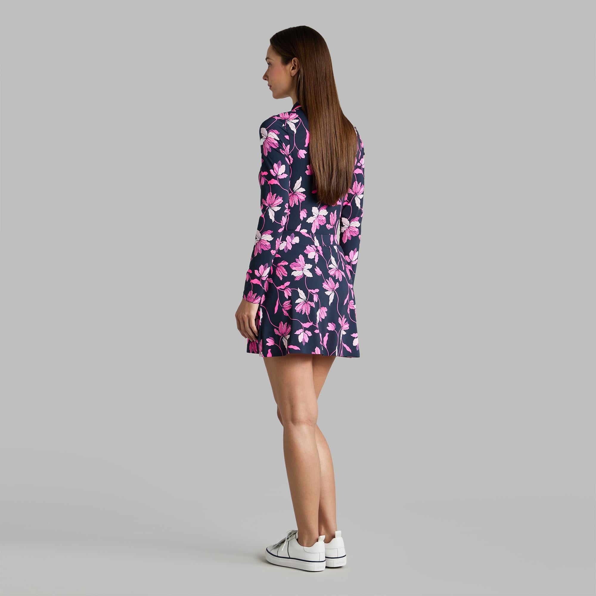 G/FORE Iris Print Silky Tech Nylon A-Line Ladies Golf Skort Twilight